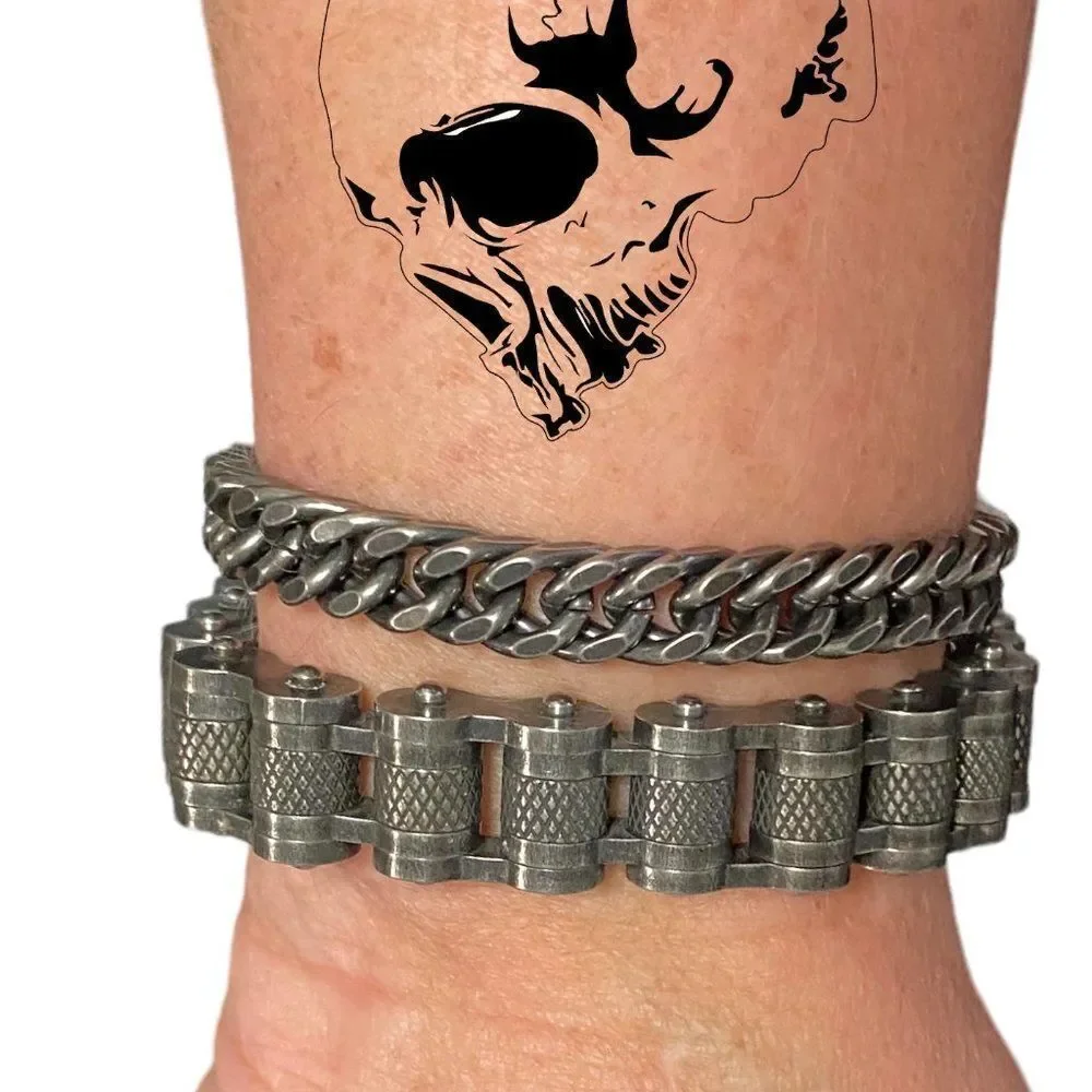 Stainless Steel Moto Chain Linkage Bracelet 8.5 NWT